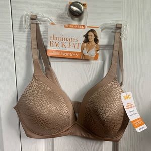 Warner's Women's Back-Smoothing Wire-Free Lift Bra Tan Size 34C